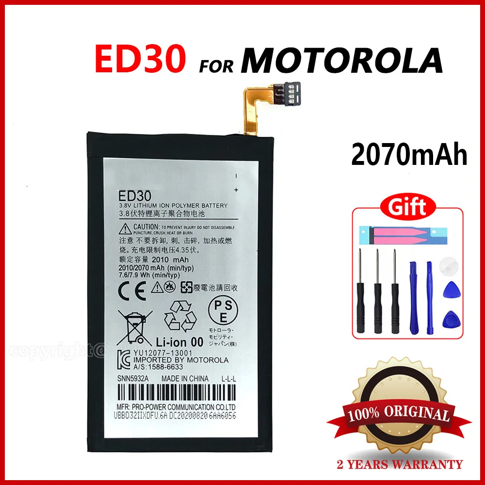 Batteria Ricaricabile Originale Ed30 Per Motorola Moto G G2 Xt1028 Xt1032 Xt1033 Xt1034 Xt1068 Batteria Di Ricambio Per Telefono