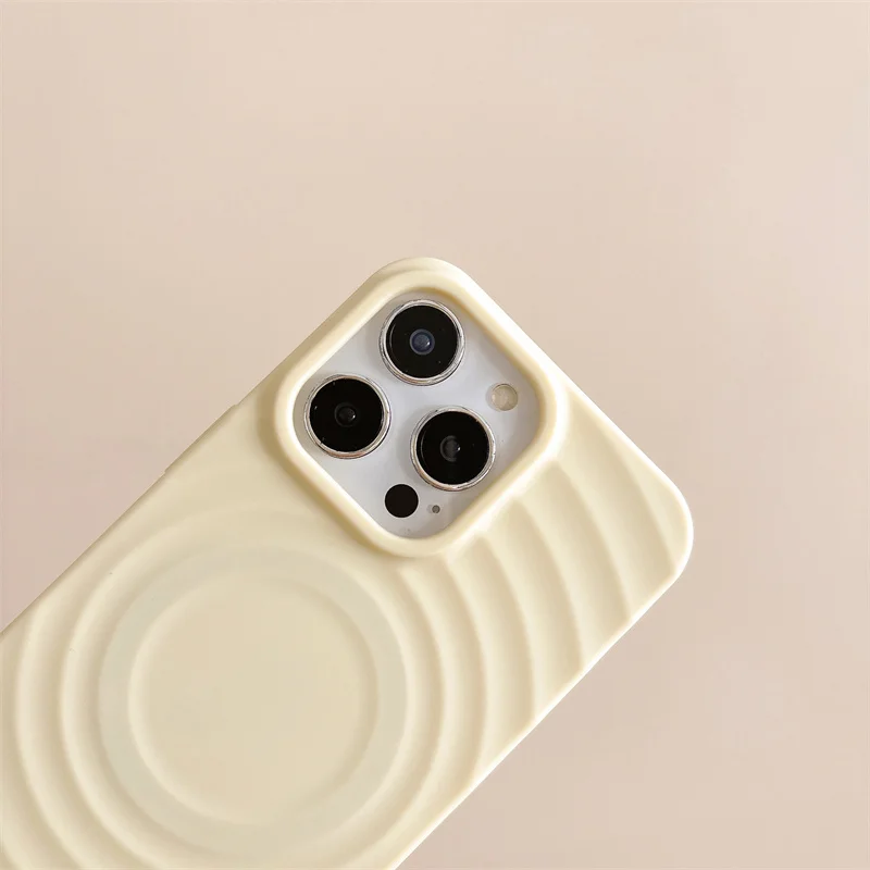 3D Water Ripple Liquid Silicone Magsafe Phone Case For iPhone