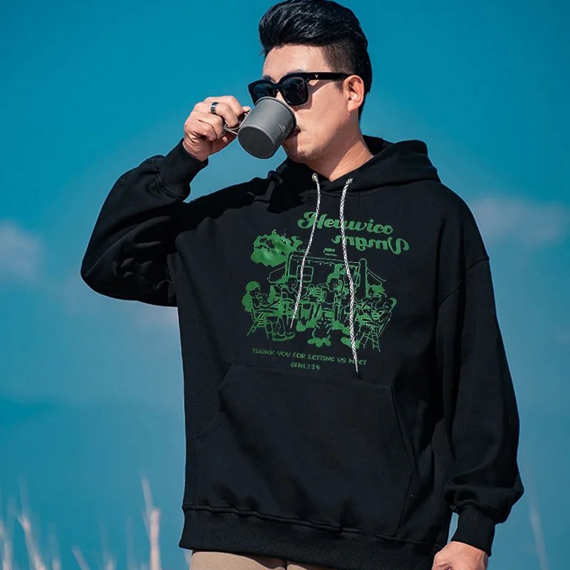 

Men's Autumn Winter Casual Hooded Sweater Hooded Print Plus Size Loose Tidal Plus Fleece Warm Top 10XL 12XL 15xl 200kg hoodies