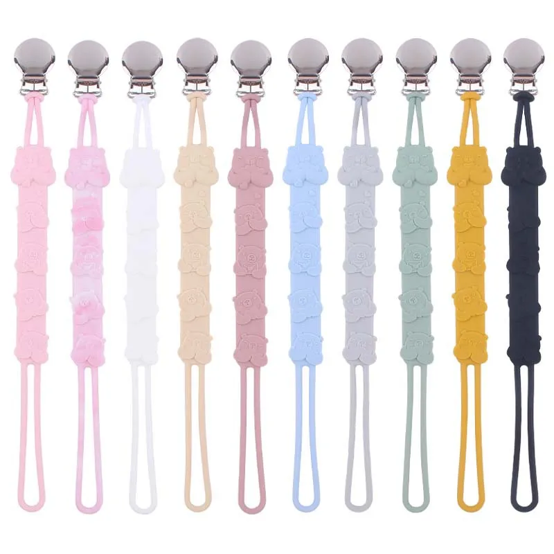 

Reusable Anti-drop One-piece Food Grade Silicone Baby Pacifier Clip Dummy Holder Nipple Clip Pacifier Holder Baby Teether Toy