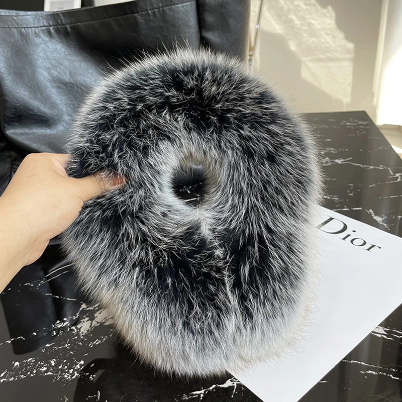 Winter Natural Real Fox Fur Earmuffs Plush Warm Decorate Women Cute Solid Ear Warmer Headphones Neck Warm Bib Scarf warm earmuffs fur earmuffs