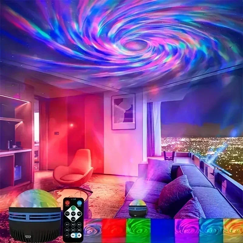 LED Star Projector Galaxy Projector Christmas New Year Gift Game Room Decorations Lamp Remote Control USB DC5V 7 Lighting Modes