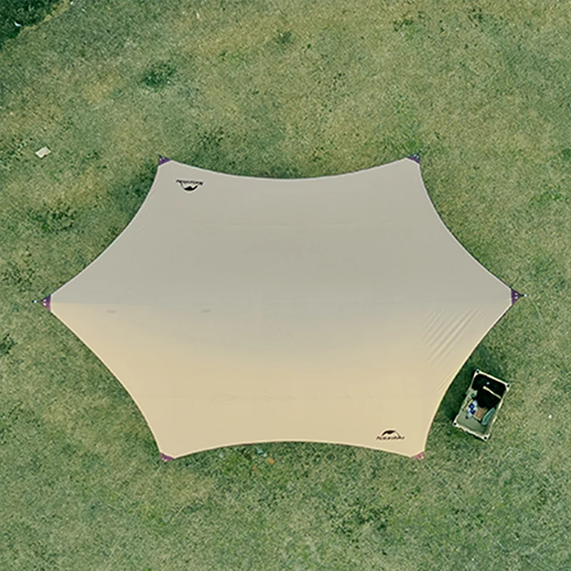 Naturehike 8-12 Person Sun Shelter Camping Outdoor Portable Tarp Waterproof Canopy UV50 Black Coating Sunshade Thickened Pole