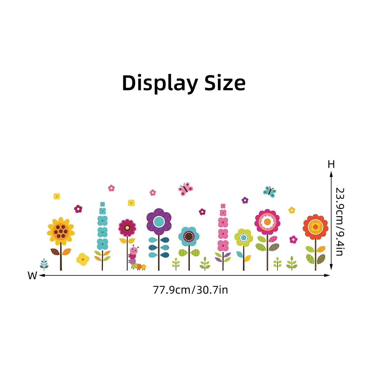 1Pc Cartoon Flower Wall Stickers Kids Room Home Decor