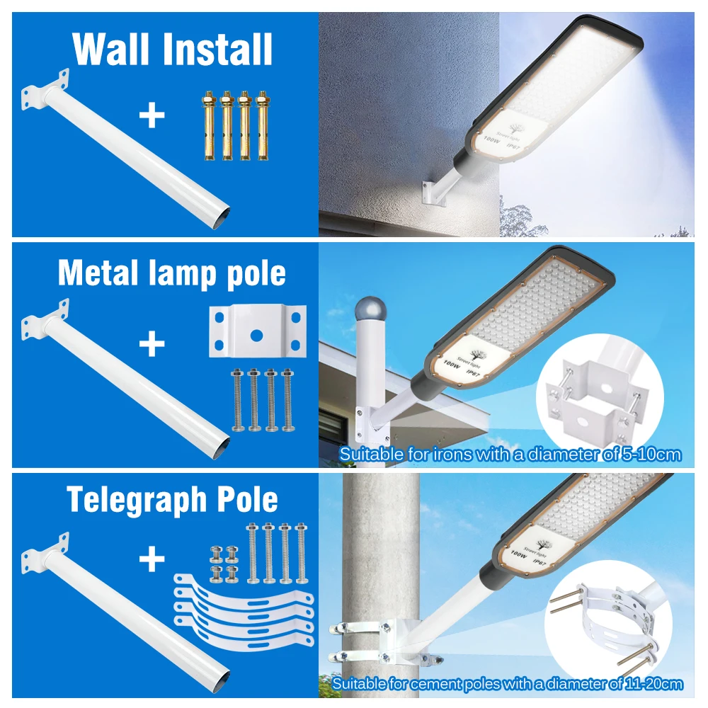 LED Street Light AC85-265V 50W 100W 150W 200W 6000K SMD3030 Outdoor Light IP67 Waterproof led lamp led street lamp