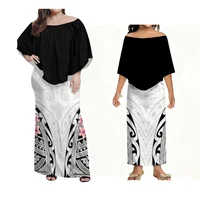 Pacific Art Island Retro Pattern Women'S Cape Dress Plus-Size Holiday Party Evening Dress Mother-Daughter Dress Girls' Dress - Image 5