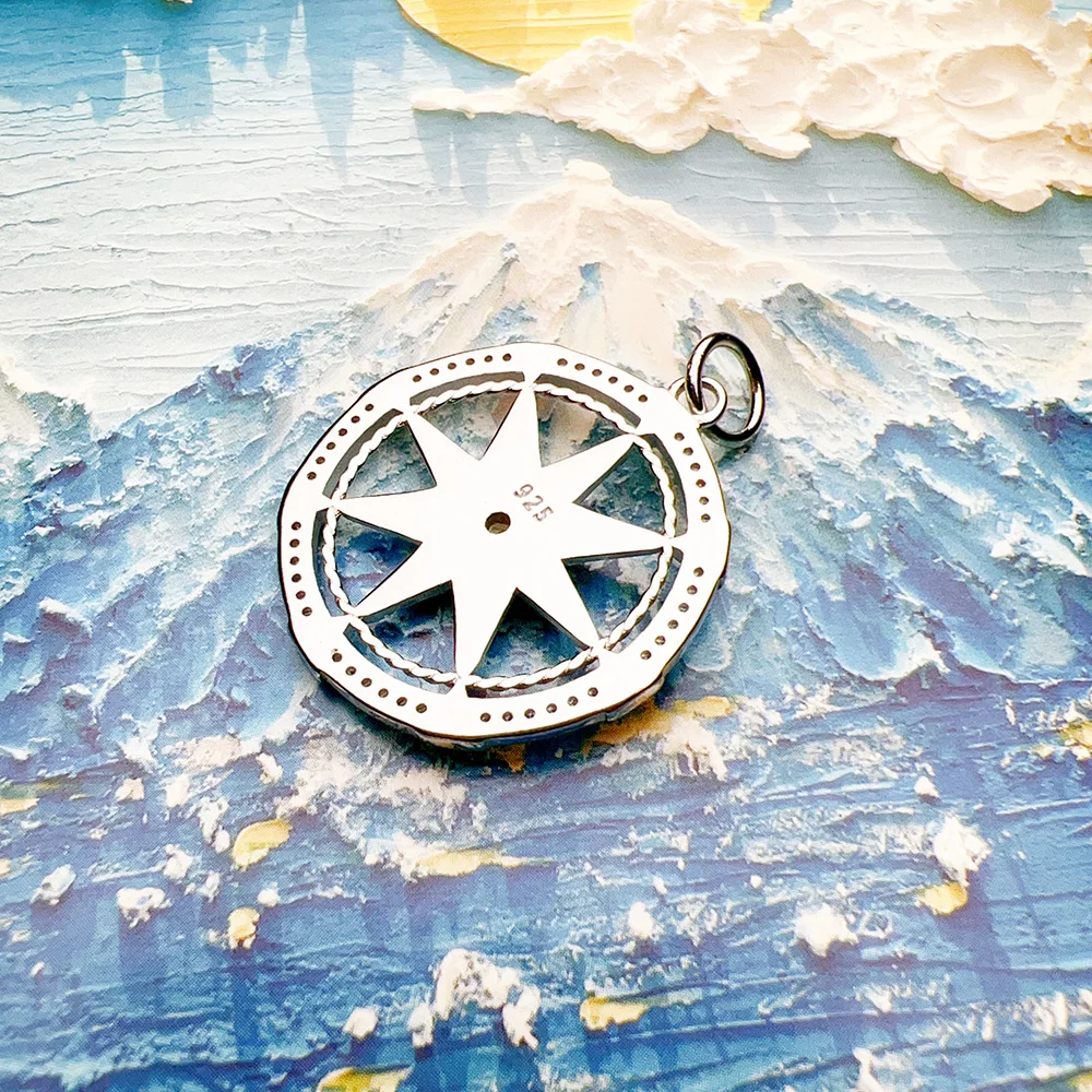 Pendants Compass Jewelry 925 Sterling Silver Lucky Gift For Women Men, silver pendant