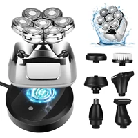 6 In 1 Electric Razor Wet Dry Cordless Skull Shavers 7D Floating Rechargeable Bald Head Shaver Electric Head Face Shaver 1
