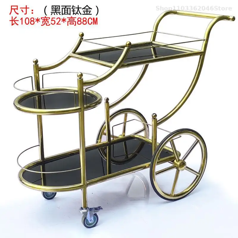 Hotel Snack Cart Three-layer Wine Cart Tea Stainless Steel Roast Duck Pieces Mobile Dining Truck Commercial