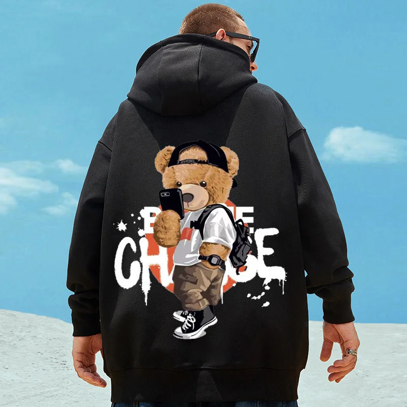 Printed Hoodie Black Hoodie With Cool Design Hoodies SHEIN Black