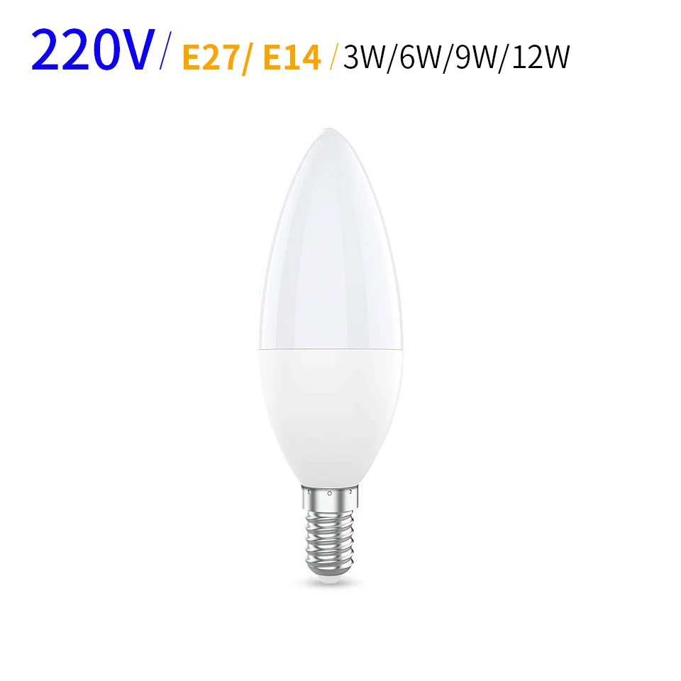 

Led Candle Bulb 220V 3W 6W 9W 12W Led Lamp E14 E27 3000K 4000K 6000K Light Lamp For Home Decoration Led Lamp Home Decoration