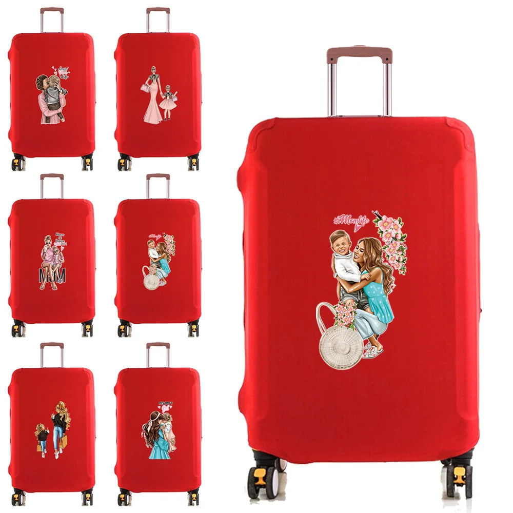 

Luggage Cover Protector Elastic Dustroof Fashion Suitcase Dust Cover Fit 18-28 Inch Trolley Baggage Mom Print Travel Accessories