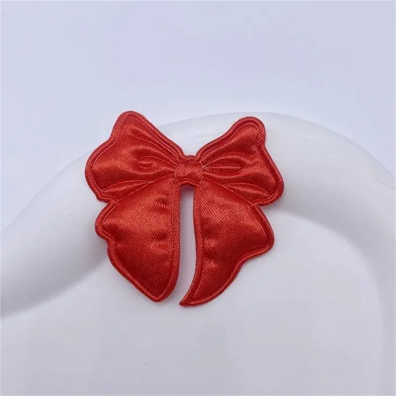 E5BB 10 PCs Bögen Patches Doppelseiten -Bowknot -Patches für Kleiderhaarschlüsse Dekoration – Detail 1