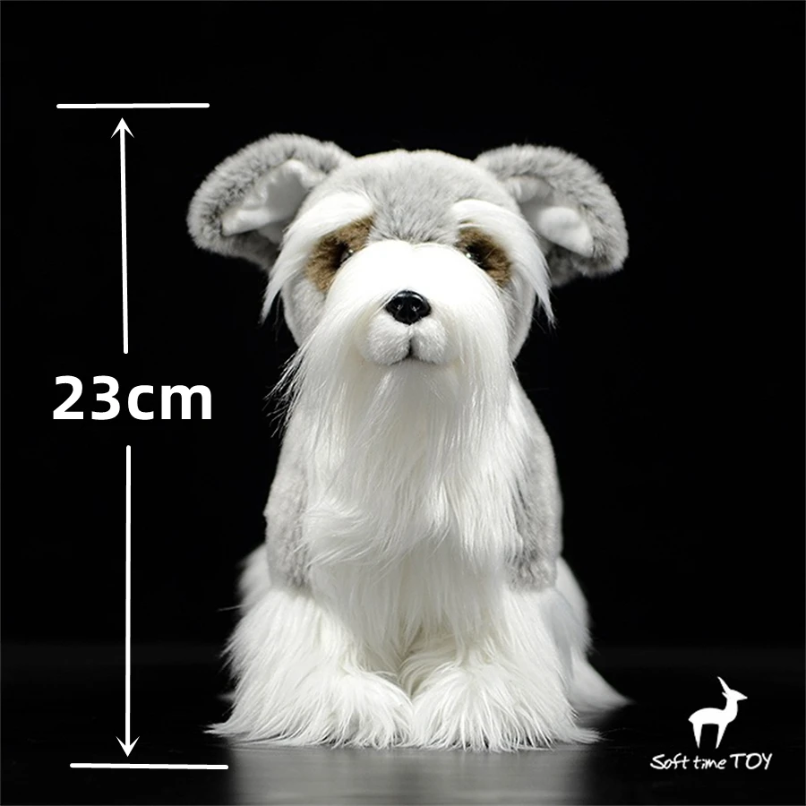 Schnauzer High Fidelity Cute Dog Plushie Cesky Terrier Peluche Animali Realistici Simulazione Bambola Di Pezza Kawai Toy Gifts Kid