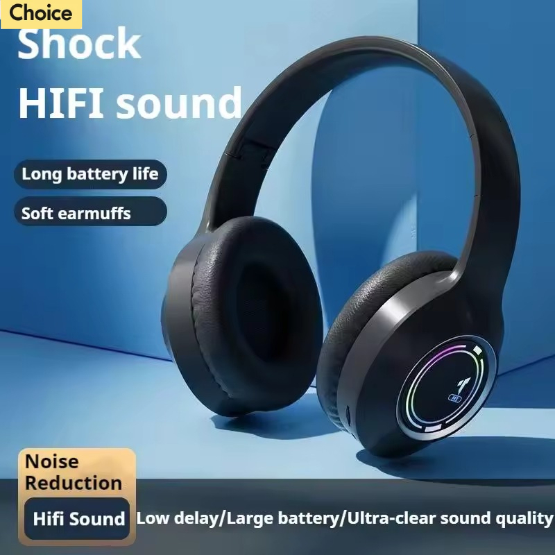 M3 Wireless Headset Foldable Earphones Dynamic Glow Effects Card Insert Charging HiFi Stereo Sound 35H Playtime Zero Delay