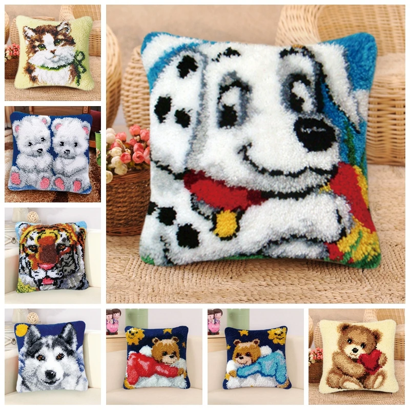 Cartoon Animal Latch Hook Pillow Smyrna Package Hooks Knitted