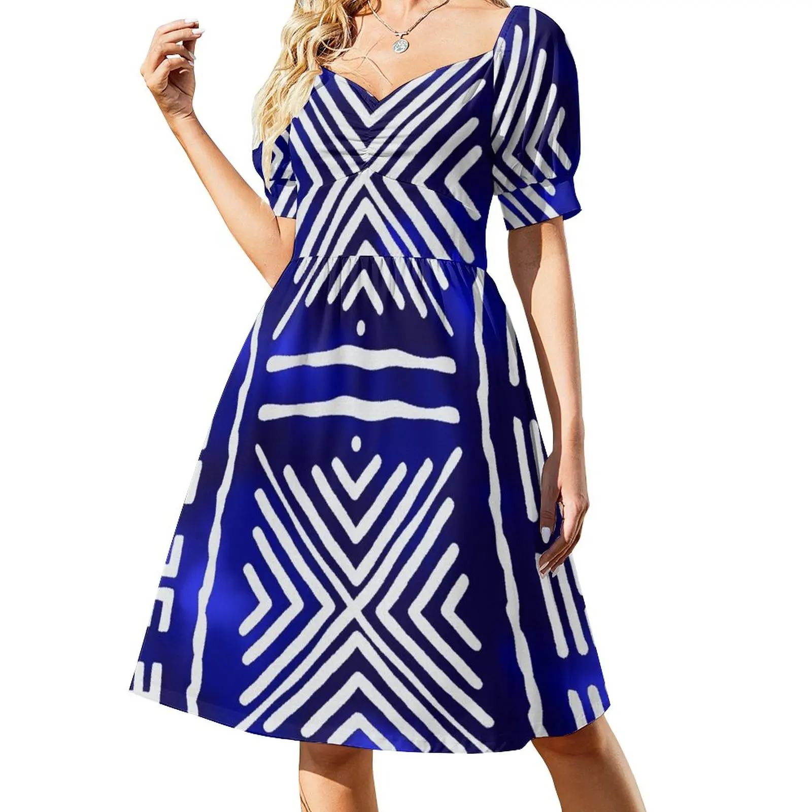 

Синий африканский грязевой ткани, дизайнерское платье без рукавов, платья для женщин 2023, Летняя женская одежда, вечерние платья для женщин