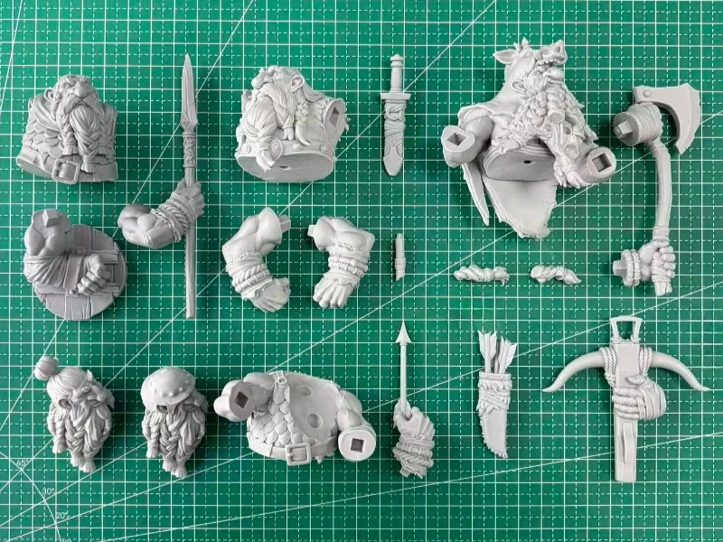 60mm 스케일 다이캐스트 레진 버스트 모델 키트 드워프 보어 브라더후드 세트 4개의 버스트 조립되지 않고 도색되지 않은 베이스 없음