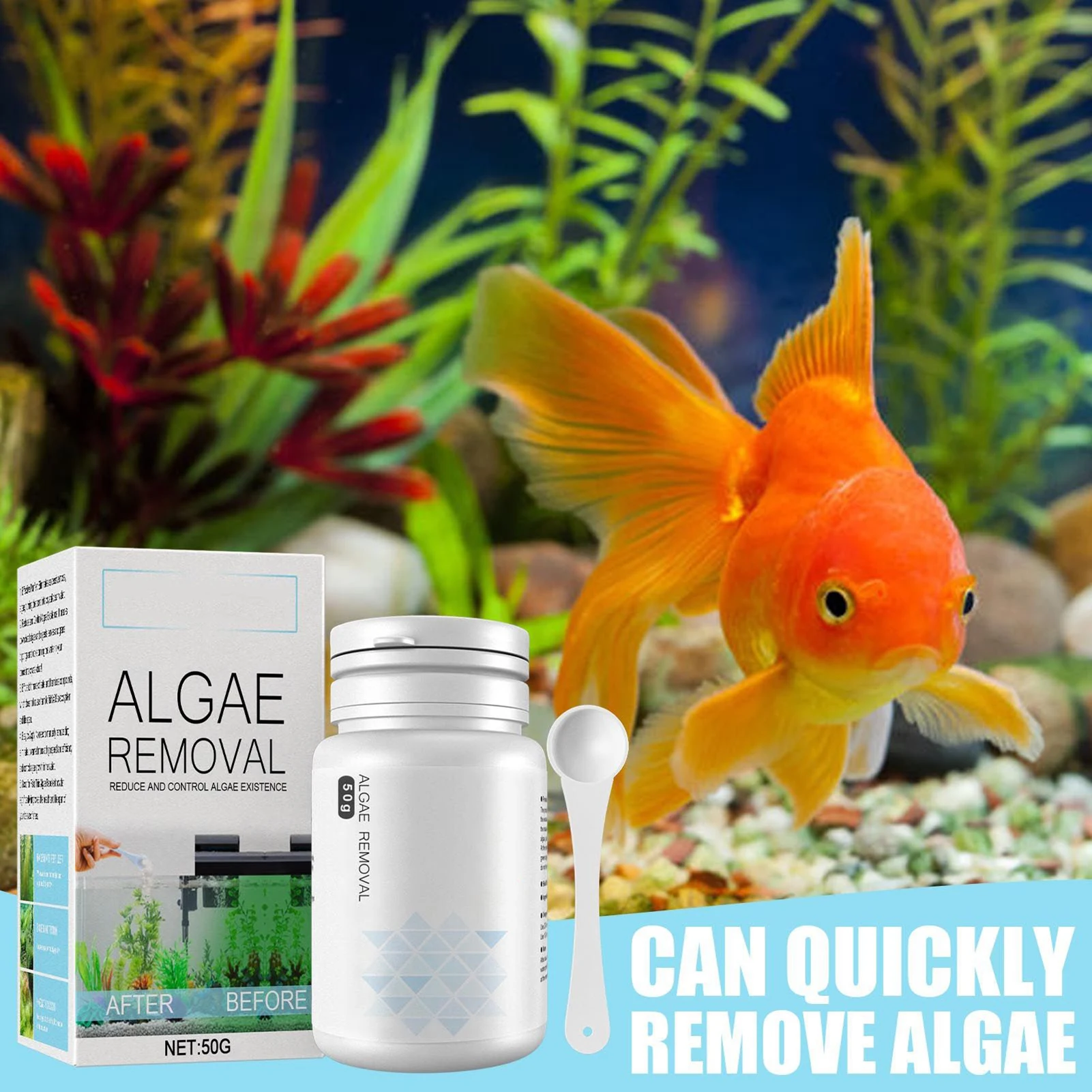 Algae Removal Potion Safe And Effective Tank Moss Remover Safe And Healthy Aquarium Fish Tank Cleaning Powder