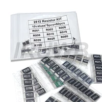 50PCS 2512 SMD Resistor Samples kit R001 R002 R005 R008 R010 R015 R020 R025 R050 R100 Alloy resistance 10 kindsX5pcs=50pcs