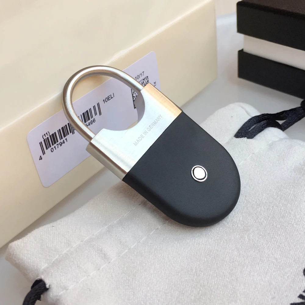 CJS Luxury MB Black Rubber Paint Block Car Key Chain 316 Stainless Steel Ring High Quality Classic Keychain With Box