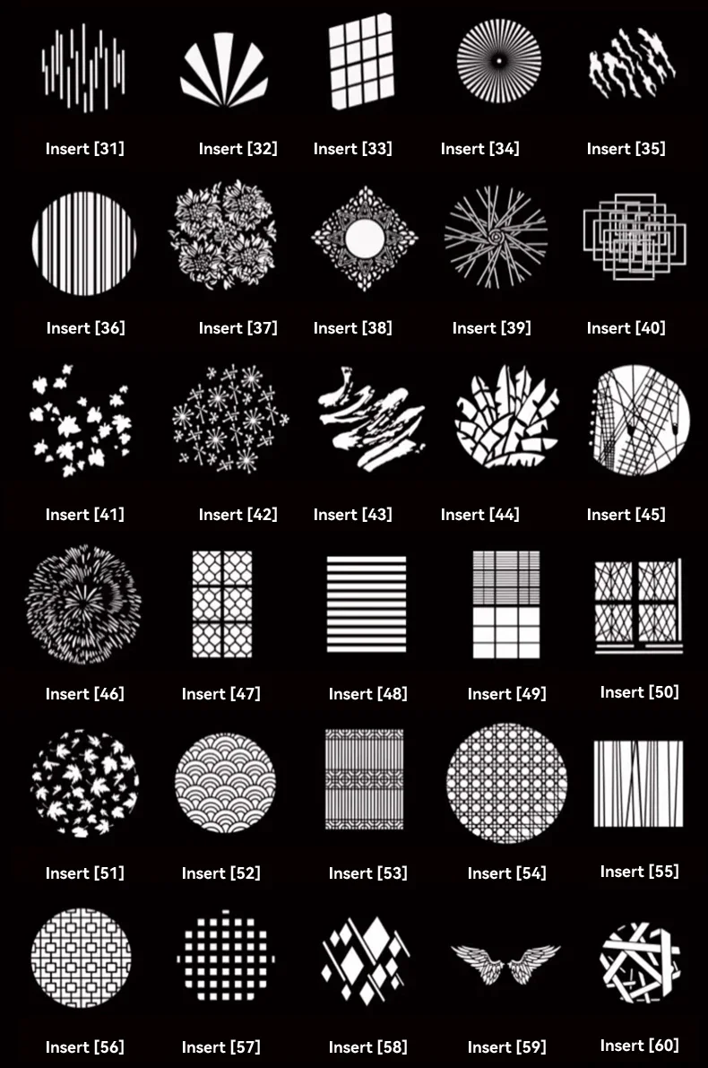 OT1 Graphic Cards for Snoot Optical Condenser Background Projection Graphic 10pc