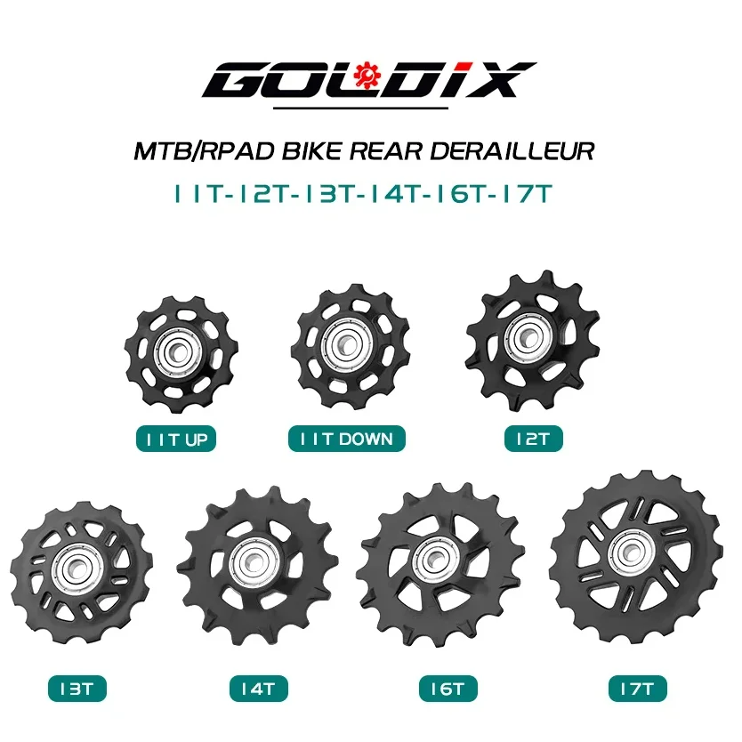 

GOLDIX Road Bike Jockey 7-12 Speed 11T 12T 13T 14T 16T 17T Rear Derailleur Pulley Guide Wheel for Shimano SRAM Bicycle Parts