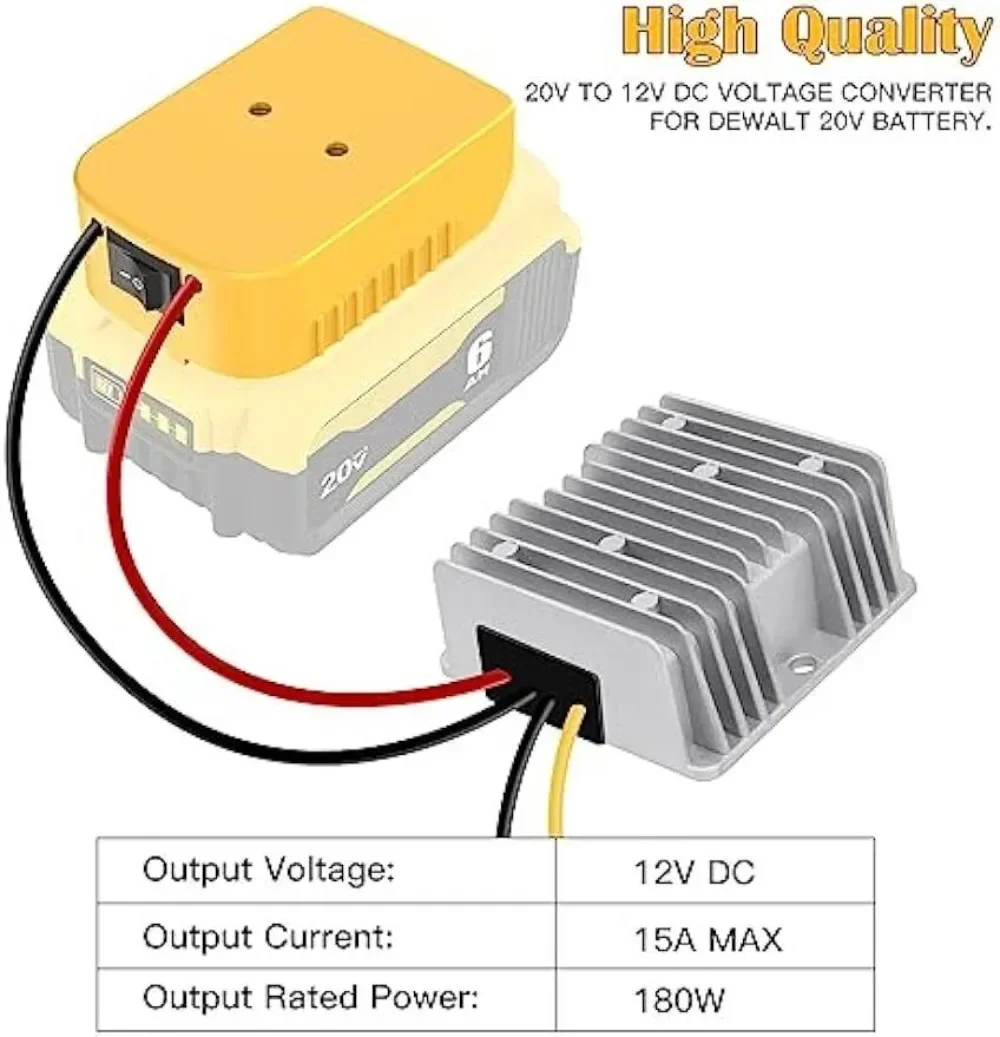 avr automatic voltage regulator vr08 DC 20V To DC 12V Adapter Step Down Converter for Dewalt Li-ion Battery 15A 180W Adapter Automatic Buck Boost Voltage Regulator