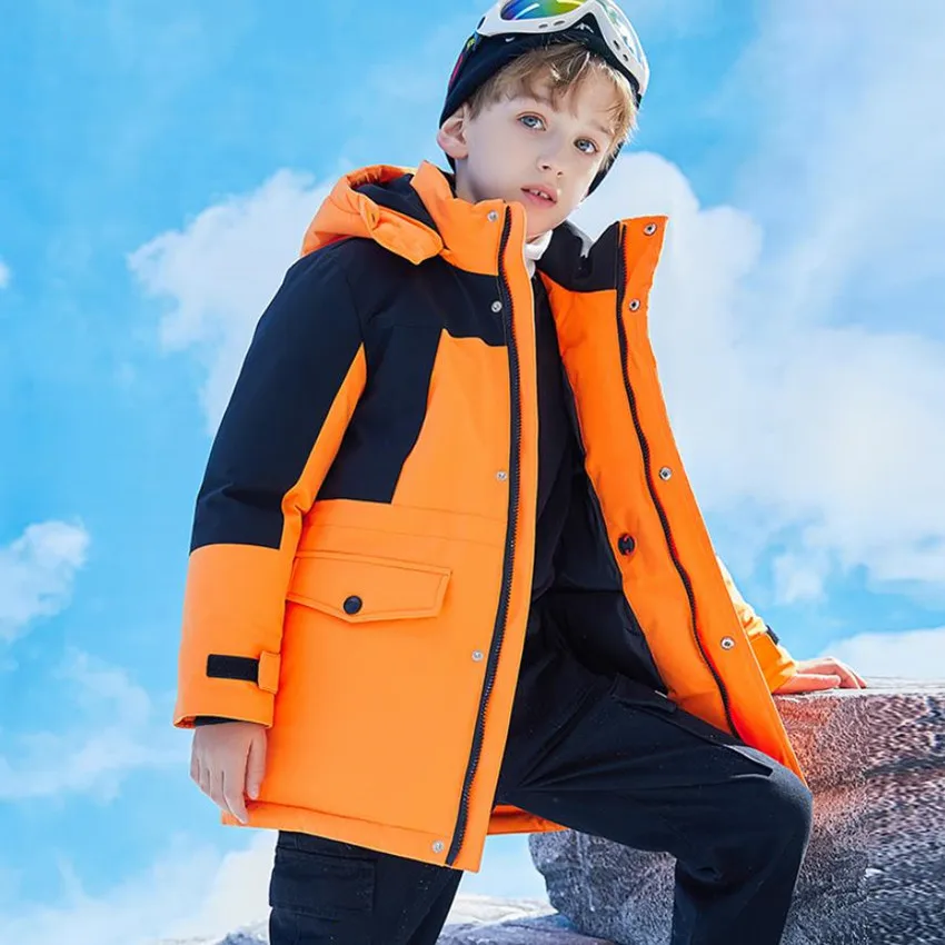 

Cold Winter Parkas Overcoat Boys Coats 2022 New Thicker Warm Hooded Outerwear Children Waterproof Windproof Down Jacket A1899
