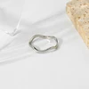 Waterproof 18k Gold Plated Stainless Steel Waved Ring for Women Metal Charm Stacking Ring Jewelry Gift New 6