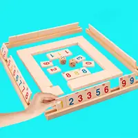 Wooden Fast Moving Tile Family Party Game, Party Game,2-4 People Mahjong Digital Game 1