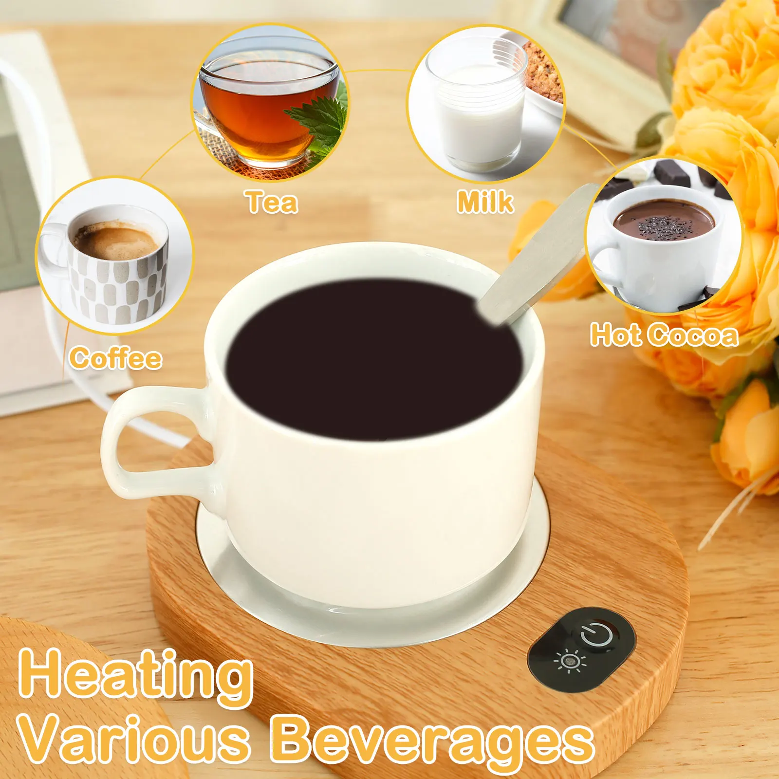 New Electric Coffee Cup Warmer Portable USB Mug Warmer 55-65℃ Constant Temperature Coffee Cup Heater Easy to Use