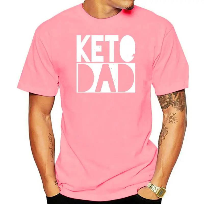 Keto Dad Ketogenic Tee Low Carb Diet Chetosi T Shirt Design 100% Cotone Girocollo Lettere Anti-Rughe Humor Trend Shirt
