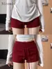 Nicemix Red Spicy Girl Casual Sports Shorts for Women Summer New Drawstring Yoga Wrap Hip Slimming High Waist Tight Shorts