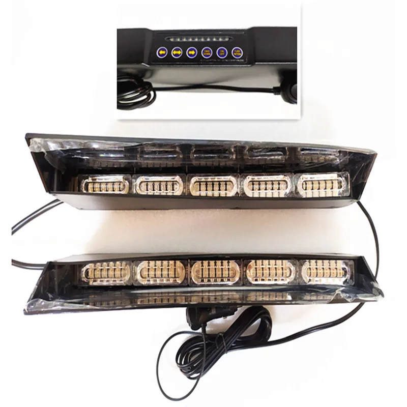 2Pcs 60W Led Spia Stroboscopica Per Auto Di Emergenza, Spia Del Cruscotto Del Parabrezza Con Spina Accendisigari, 25 Modalità Flash, Impermeabile