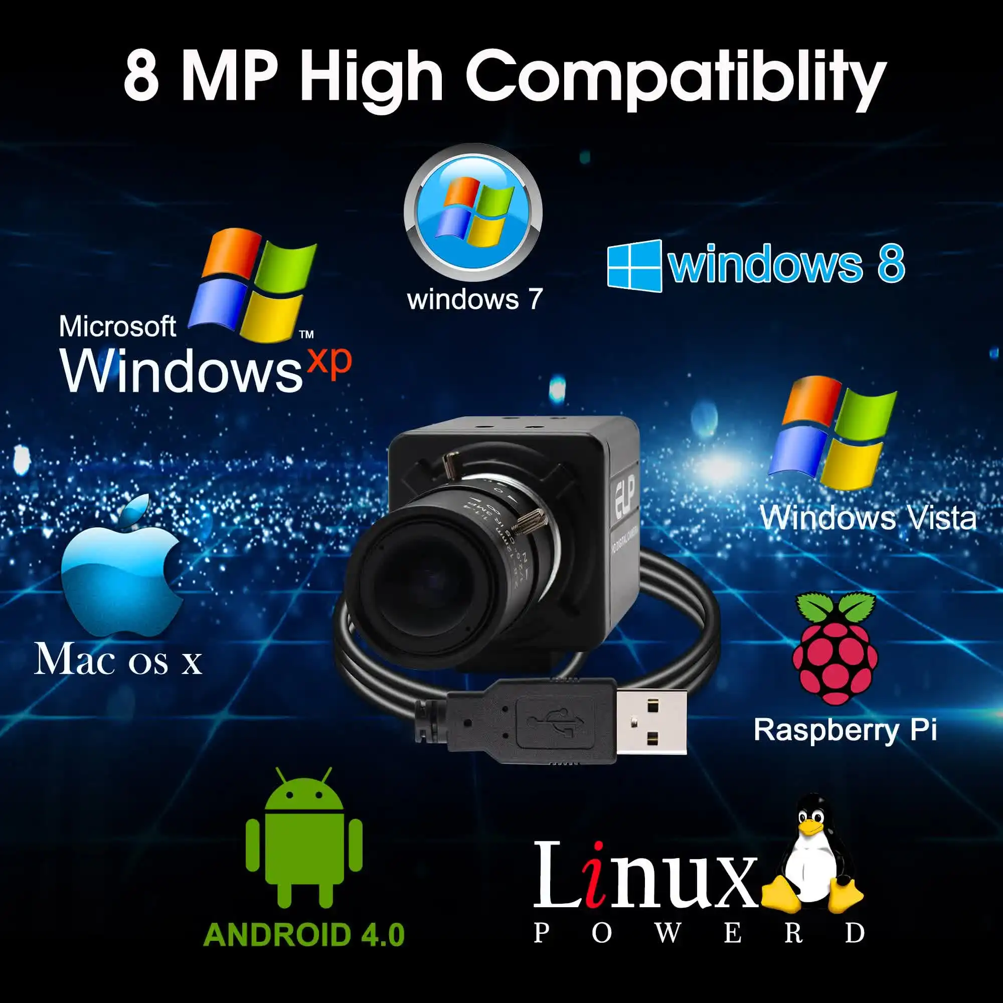 SVPRO USB 카메라 720P CS 마운트 가변 초점 웹캠, UVC 안드로이드 리눅스 윈도우 맥 무료 드라이버, 화상 회의용 USB 웹캠, 5-50mm