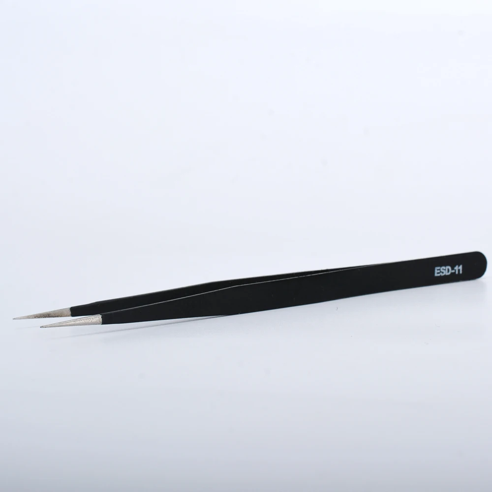 Stainless Steel Tweezers Anti-Static Stainless Steel Tweezers Precision Maintenance Industrial Repair Curved Tool Home Working Model Making Hand Tool