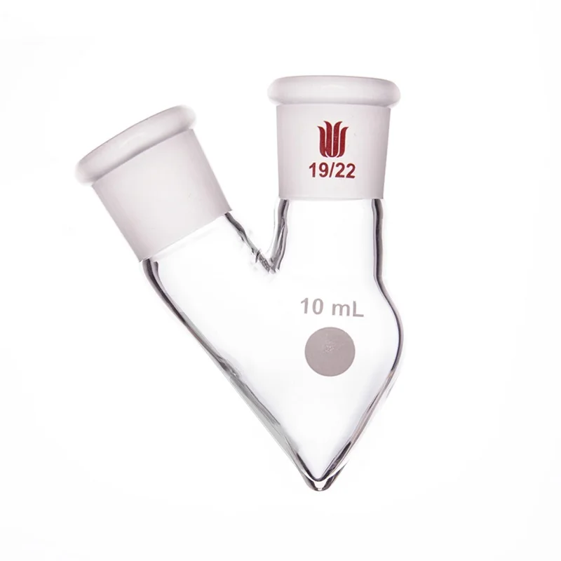 SYNTHWARE Two Necked Heart-shaped Lab Volumetric Flask Pear shaped Flask Capacity 5mL 10mL 15mL 25mL 50mL Borosilicate glass F34