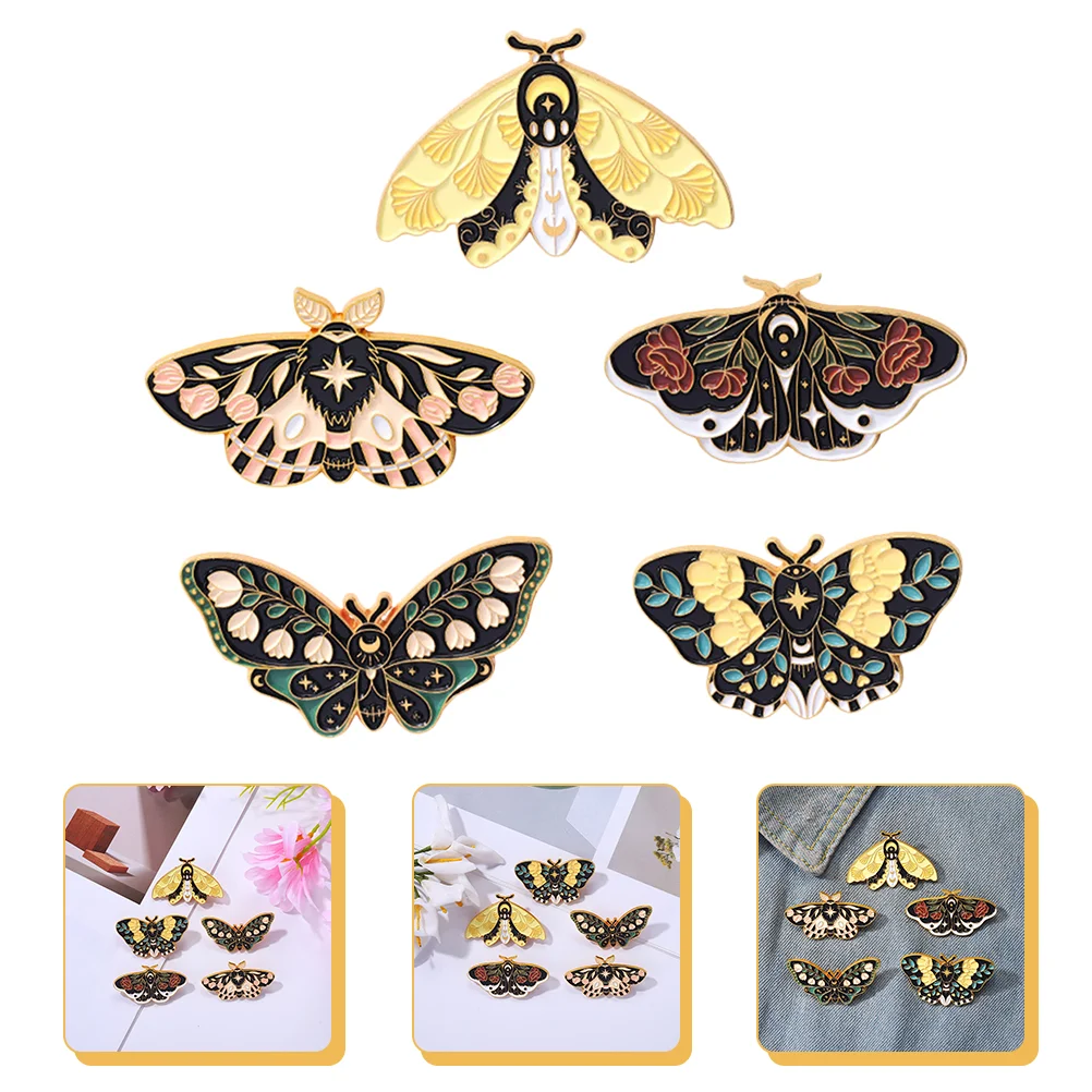 

5pcs Butterflies Enamel Brooches Insect Lapel Pin Vintage Brooch Pin Jewelry