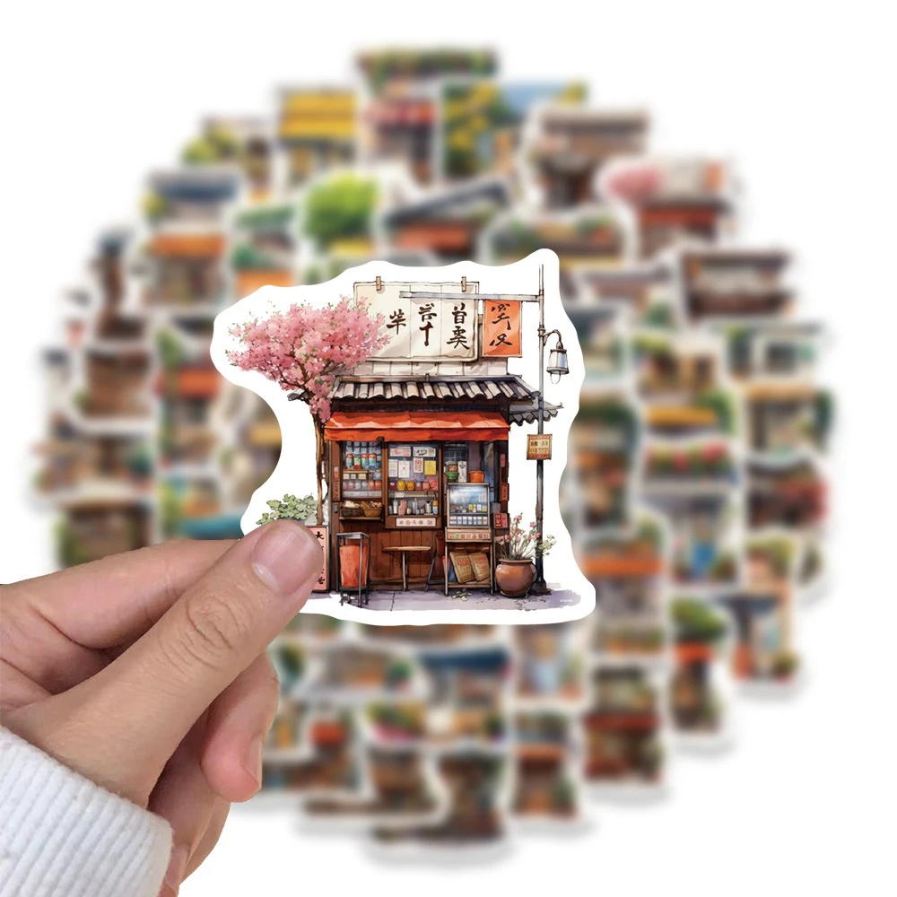 10/30/55pcs 일본 스타일 레트로 아름다운 편의점 미적 스티커 스케이트 보드 노트북 가방 장식 스티커 장난감