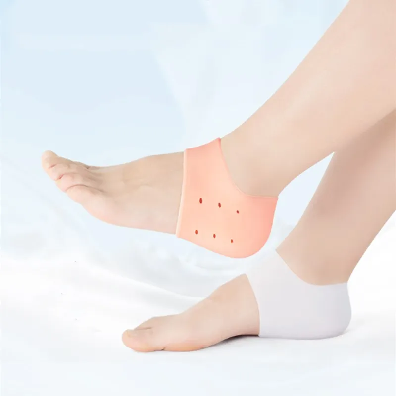 2Pcs Silikon Fußpflege Socken Feuchtigkeitsspendende Gel Ferse Dünne Socken mit Loch Rissige Fuß Hautpflege Protektoren Spitze Ferse abdeckung – Detail 17