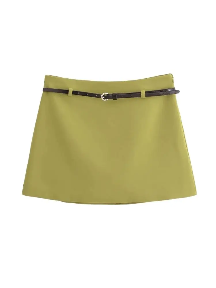 Breezaya Women's Solid Color Knotted Waist Casual Mini Skirt | ChicGrl