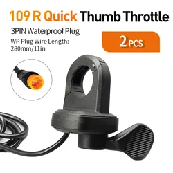 Electric Bike Waterproof Thumb Throttle - Right Hand Accelerator (Waterproof Plug 2PCS)