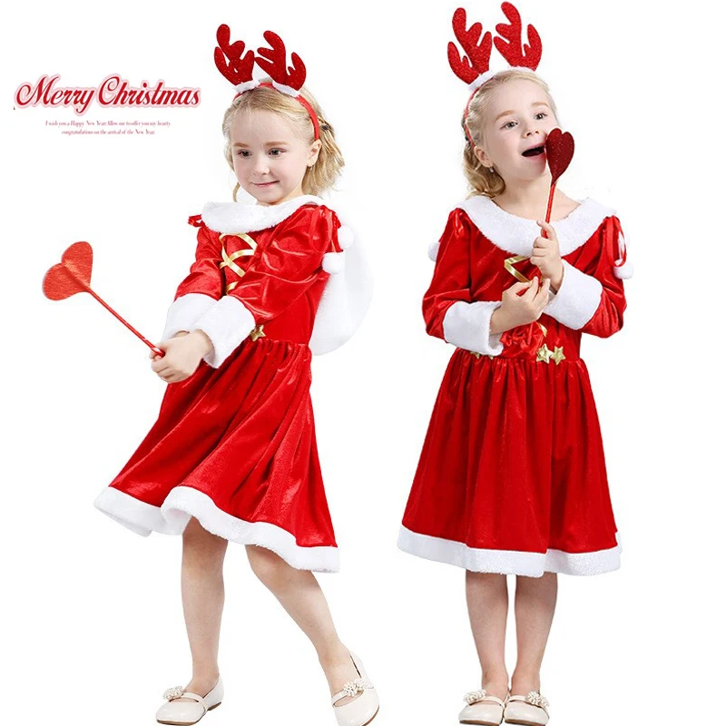 

New girls' Christmas dress Halloween Santa Claus Princess dress Party Kindergarten activity performance dress