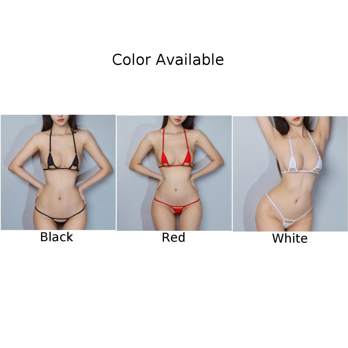 Sexy Women Low Rise Thongs Bra Bikini Set Swimwear Breathable Swimsuit G-Strings Seamless Underwear Ultra Thin Lingerie Set