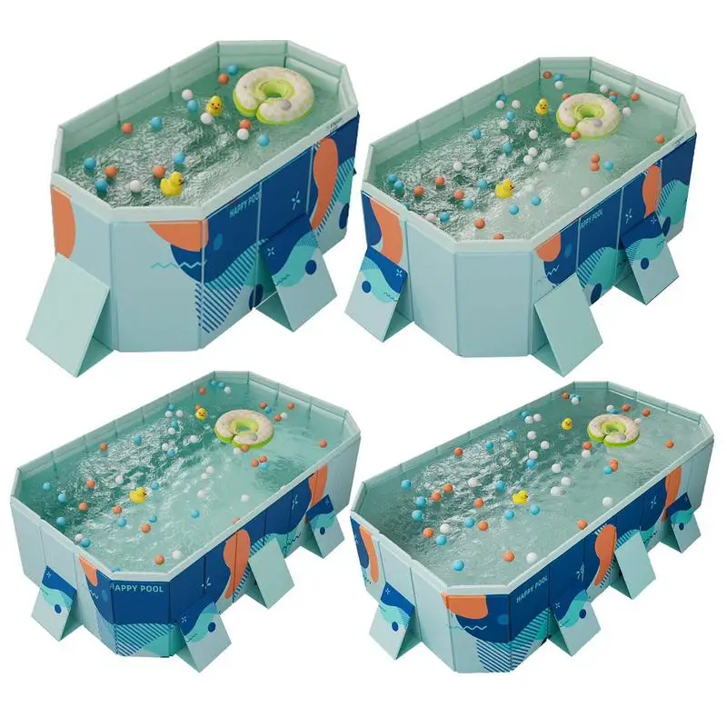 

Sturdy PVC Swimming Pool For Kids Featuring Double Drainage Ports Above-Ground Water Play Pool with Inflation For Backyard Fun