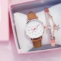 Nouveau mignon cadran en forme de coeur montre femme pour enfants femme étudiant montre de mode Simple petite amie orologio donna 6