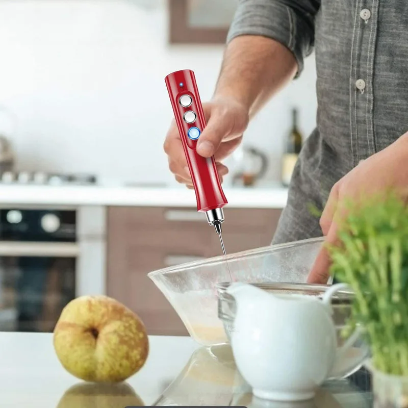 milk frother egg beater food mixer electric whisk handheld electric whisk Electric Egg Beater Milk Frother Foam Maker 3 In 1 USB Rechargeable High Speeds Drink Mixer Handheld Foamer Coffee Frothing Wand