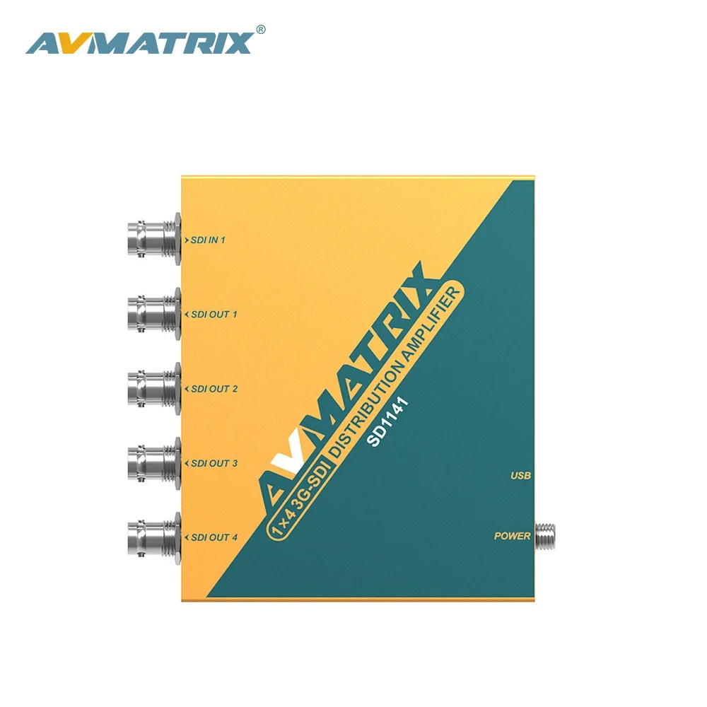 SD1141 AVMATRIX 1in 4 out Fiber Optic Transmitter and Receiver SDI Video Splitter for camera Amplifier Distribution Amplifier