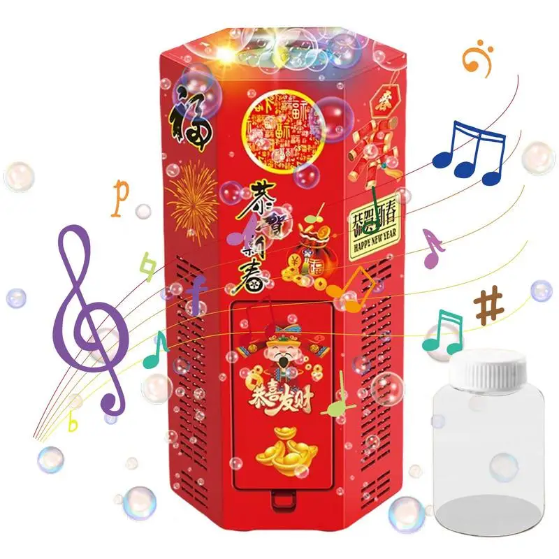 Portable Fireworks Bubble Machine 2023 New Years Party Automatic Bubble Blower with Light & Music for Outdoor Party Christmas 2023 new 15 6 android jukebox music player system ktv mic 3tb hdd portable touch screen chinese karaoke machine